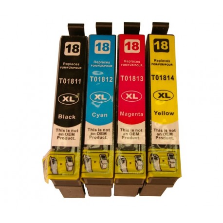 Pack Tinta 4 colores Epson T1815 Compatible