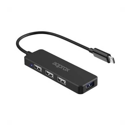 APPROX Hub USB Tipo-C 3USB 2.0 + 1Puerto USB 3.0