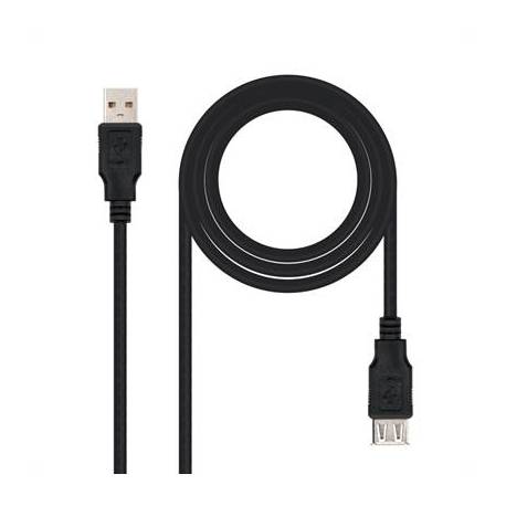 Nanocable Cable USB 2.0, tipo A/M-A/H, Negro, 3m