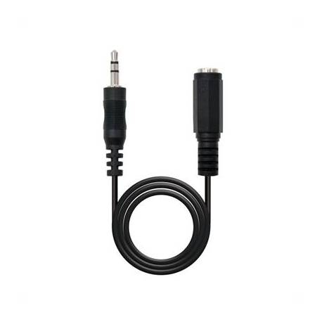 Nanocable Cable Audio, Jack 3.5/M-H, Negro, 3 M