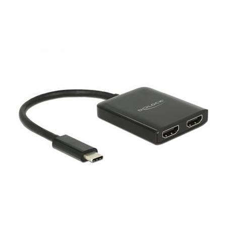 Delock Divisor USB Type-C-2 x salida HDMI 4K Negro