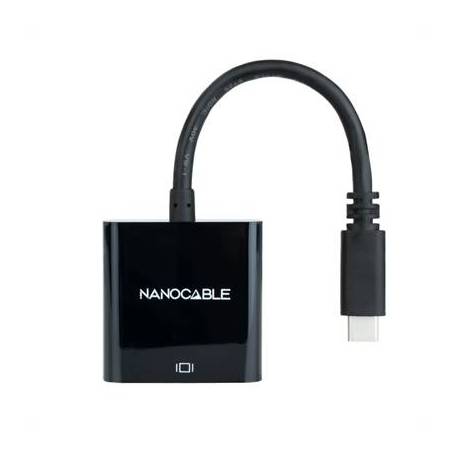 Nanocable Conversor USB-C/M a VGA/H Negro 10cm