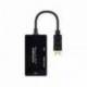 Nanocable Conversor DP a HDMI/DVI/VGA Negro 20 cm
