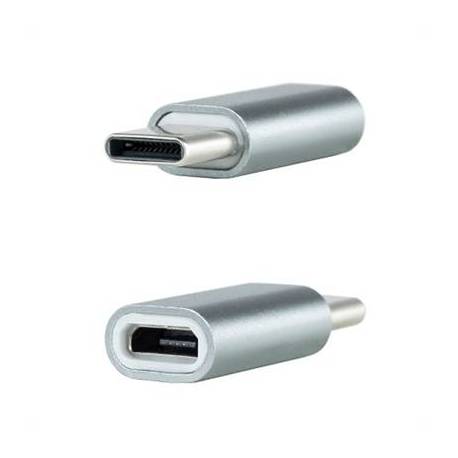 Nanocable Adaptador USB-C/M-MicroB/H, Aluminio