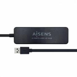 Aisens Hub USB 3.0 tipo A/M-4xtipo A/H negro 30cm