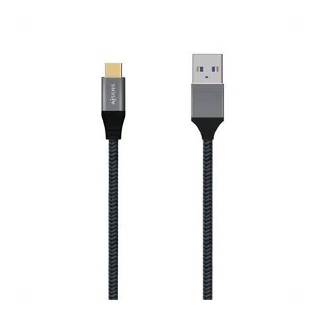 Aisens Cable USB 3.1 Gen2 Alu 3A CM-AM Gris 2.0M
