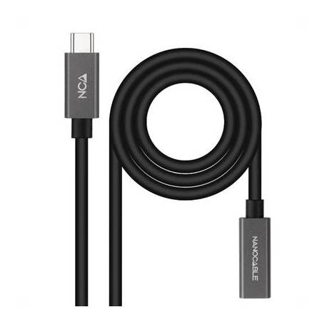Nanocable Cable USB 3.2 Gen2 USB-C M/H 2 M Negro