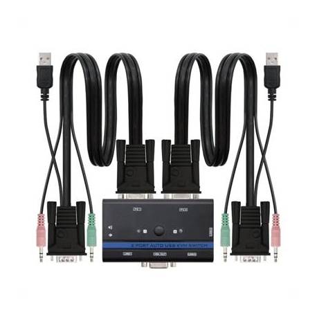 Nanocable KVM Switch VGA USB 1u-2PC+Cable