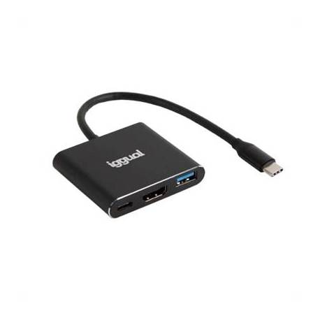 iggual Hub tipo C 3 en 1 HDMI USB3.0 PD100W
