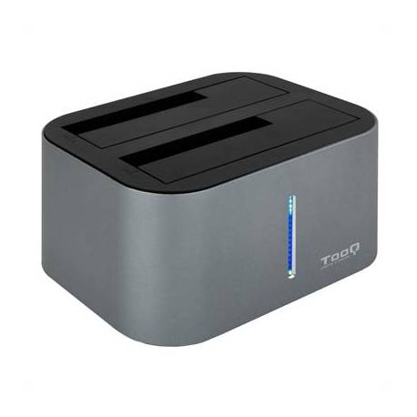 Tooq TQDS-805G Dock Station Doble Bahía HDD Gris