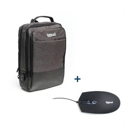 iggual Pack mochila Elegant Efficiency + ratón LED