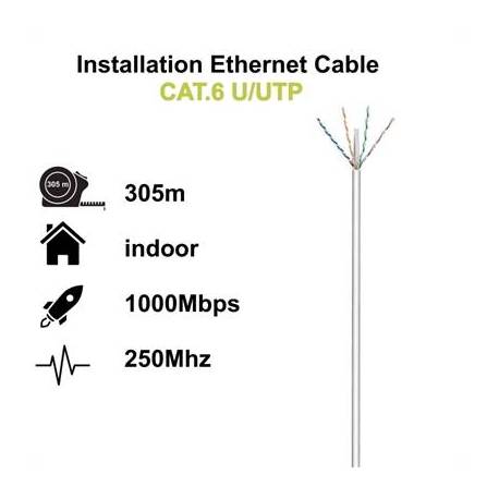Ewent Bobina cable red Cat. 6 U/UTP, LSZH, 305mt