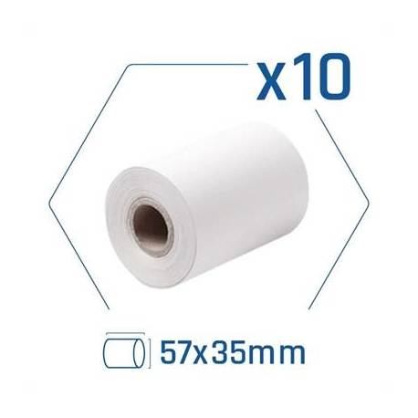 iggual Pack 10 rollos papel térmico datáfono 57x35