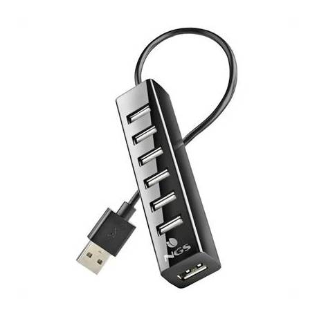 NGS Hub 7 puertos 2.0 con adap.corriente