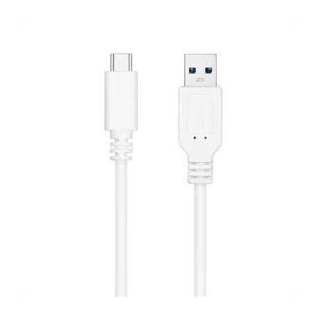 Nanocable Cable USB 3.1 Gen2 USB-C/A 0,5 M Blanco