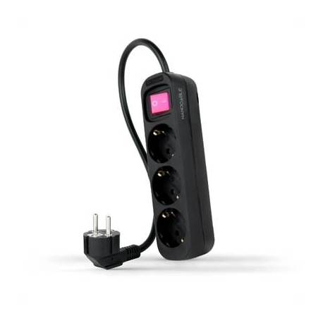 Nanocable Regleta 3 Tomas Interruptor Negro