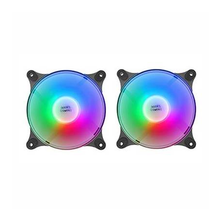 MARS GAMING MFDUO 12CM 2XFANRGB Ult-silent Black