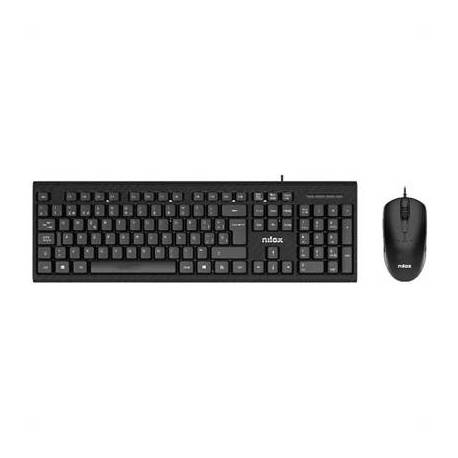 NILOX Kit Teclado+raton NXKME0011 Usb NEgro
