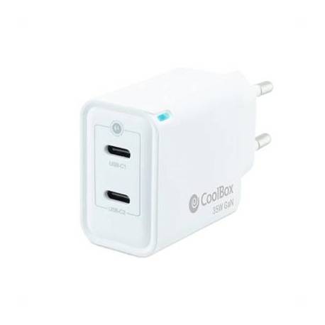 Coolbox Cargador Gan 35W USB-C/USB-C PARED