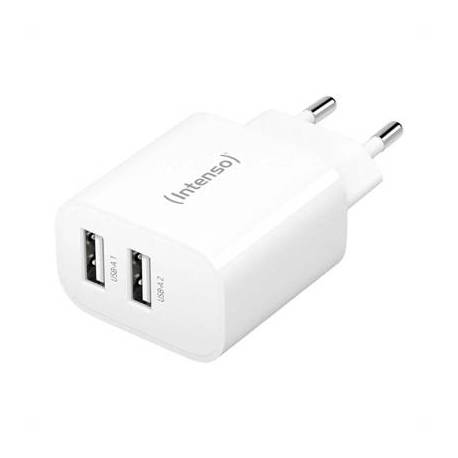Intenso | Cargador pared W24AA|2xUSB-A|blanco