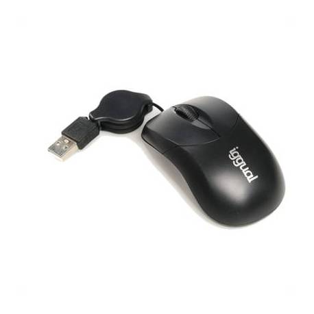 iggual Ratón retráctil COM-BASIC-800DPI negro