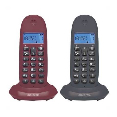 MOTOROLA C1002 LB+ Telefono DECT DUO Gris-Granate