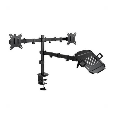 Tooq DB1202TN-B Soporte mesa 2 pantallas+ portatil