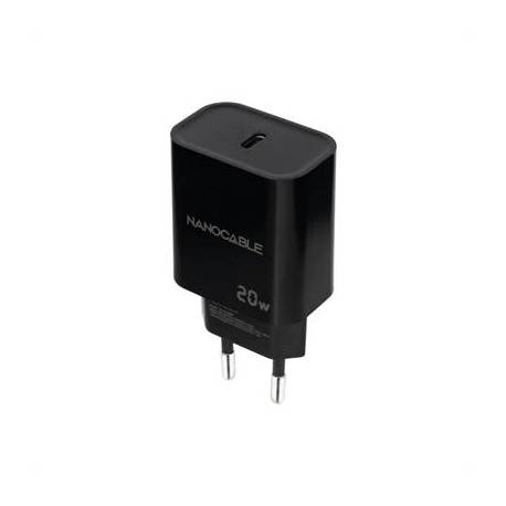 Nanocable Cargador pared USB-C PD 20W Negro