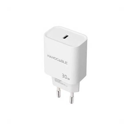 Nanocable Cargador pared USB-C PD 30W Blanco