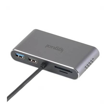 iggual Hub C 8 en 1 2xHDMI 2xUSB 2xSD RJ45 PD100W