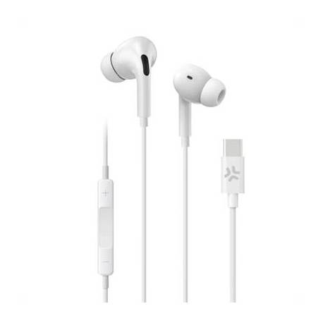 Celly Auriculares cable Usb-C Blanco