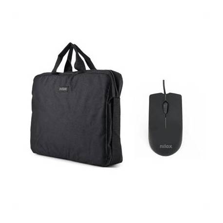 NILOX Maletín 15.6'Negro+Ratón USB 1000dpi
