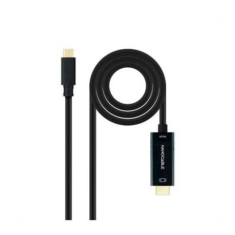 Nanocable Conversor USB-C/M-HDMI/M, Negro, 5 m