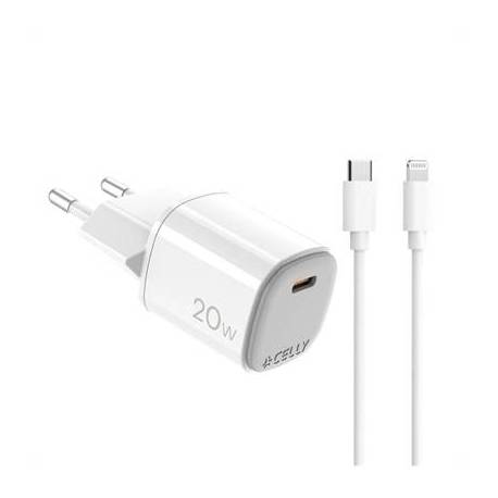 Celly Cargador Gan 1C 20w+ C A Light + Cable