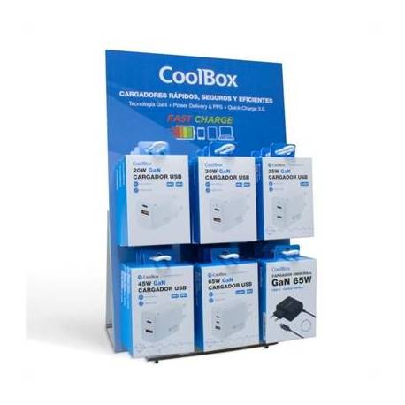 COOLBOX PACK 18 CARGADORES GAN + EXPOSITOR