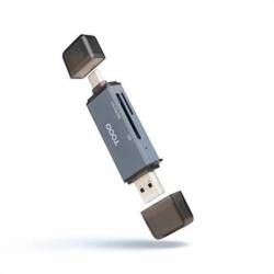 Tooq TQR-3001G Lector USB3.0 (USB-C+USB-A) SD/TF