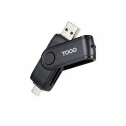Tooq TQR-3003B Lector USB-C 2.0+USB-A 3.0 SD/TF